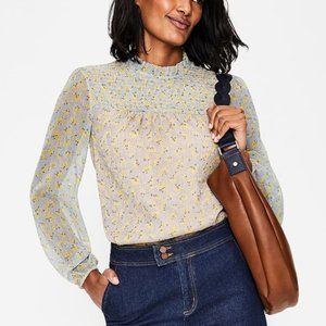 Boden Janie Blouse in Ivory Daisy Field NWT